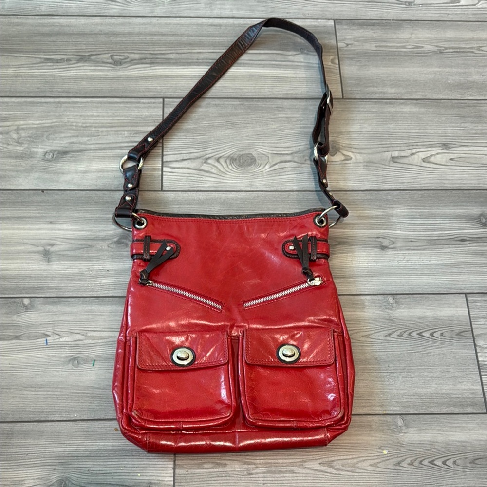 Nino BOSSI Red Shoulder Bag with Adjustable Strap